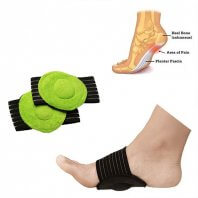 1Pair Plantar Fasciitis Arch Aid Feet Cushion Sleeve Pad Flat Arch Support Orthopedic Insoles Heel Pain Relief Shock Orthotic