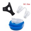 4PCS Anti-Snore Solutions Anti Snoring Belt Chin Strap Nasal Dilators M L Mouth Guard