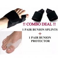 4Pcs Foot Care Tool 1 pair Soft Bunion Splint Correction Corrector & 1 pair Gel Silicone Bunion Corrector Big Toe Separators