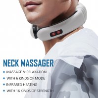 Electric Pulse Back and Neck Massager Far Infrared Heating Pain Relief Health Care Relaxation Tool Unisex